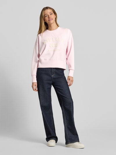 MOS MOSH Relaxed Fit Sweatshirt aus Viskose-Mix Modell 'Nima' Hellrosa Melange 1