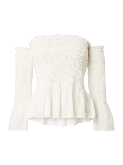 Review Off-Shoulder-Shirt mit Volantsaum  Offwhite 1