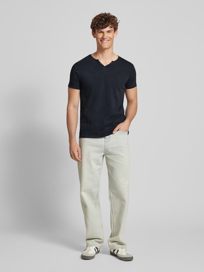 Blend T-shirt met serafinohals Zwart - 1