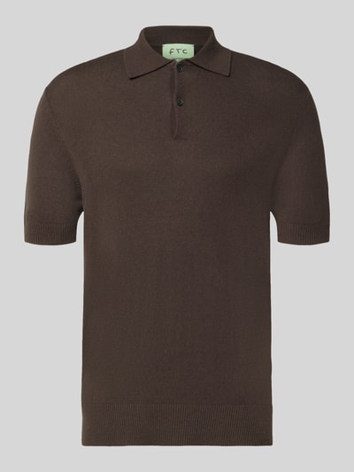 Produktfoto, Slim Fit Poloshirt mit Kaschmir-Anteil von FTC Cashmere, katoenmix met kasjmier, polokraag, knoopsluiting, 1/2-mouwen, ruglengte 68 cm, heren