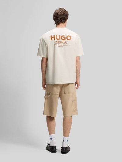 HUGO Blue T-shirty oversized z czystej bawełny model 'Nalono' Złamany biały 5