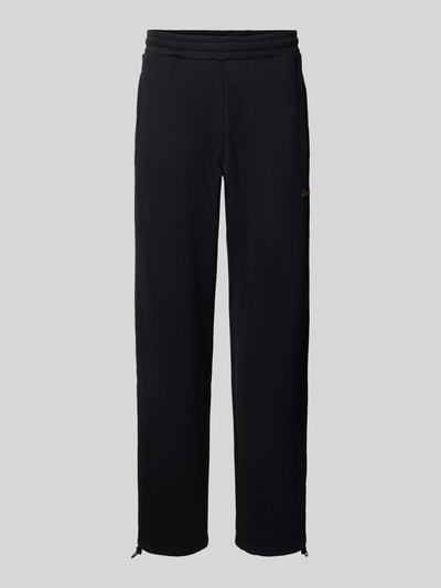 Produktfoto, schwarze Sweatpants mit elastischem Bund Modell 'Script' von BLKVIS, Reine Baumwolle, Relaxed-Fit, für Herren