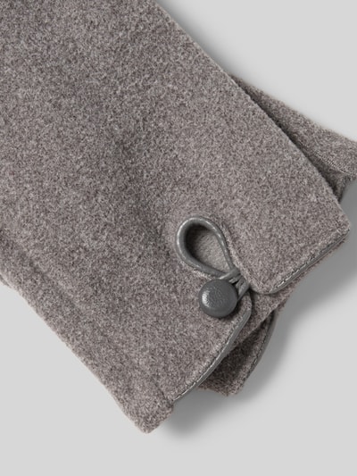 EEM Regular Fit Handschuhe mit Knopfverschluss Hellgrau Melange 2