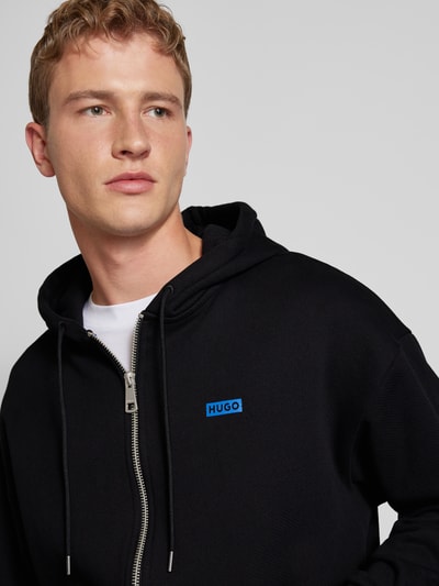 Hugo Blue Sweatjacke mit Logo-Print Modell 'Nardimez' Black 3