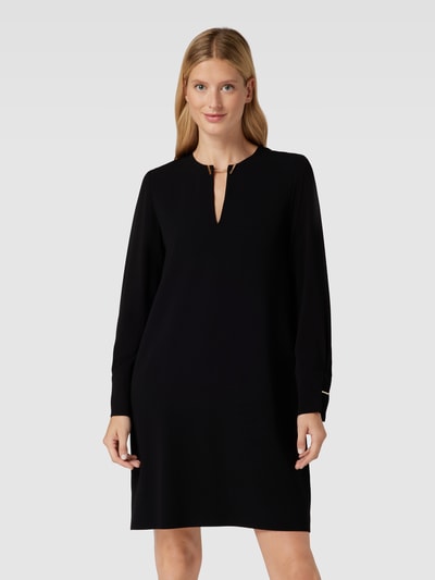 Max Mara Studio Knielanges Kleid mit Schlüsselloch-Ausschnitt Modell 'QUAI' Black 4