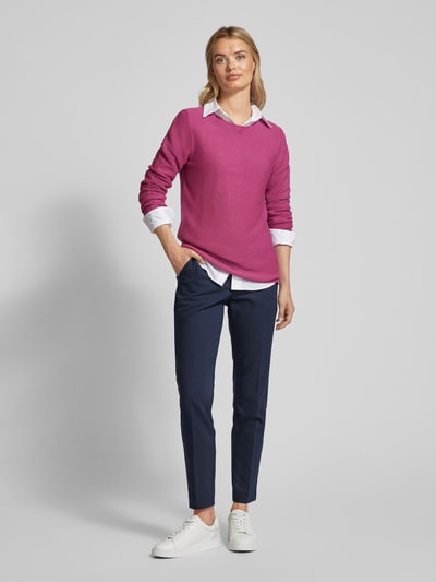 Tom Tailor Gebreide pullover met ronde hals Felroze - 1