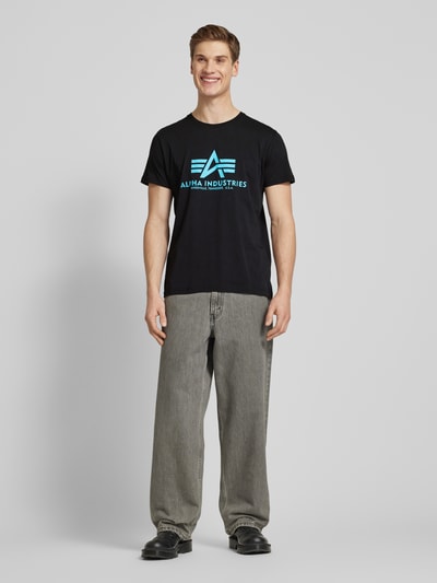 Alpha Industries T-shirt van zuiver katoen Metallic blauw - 1