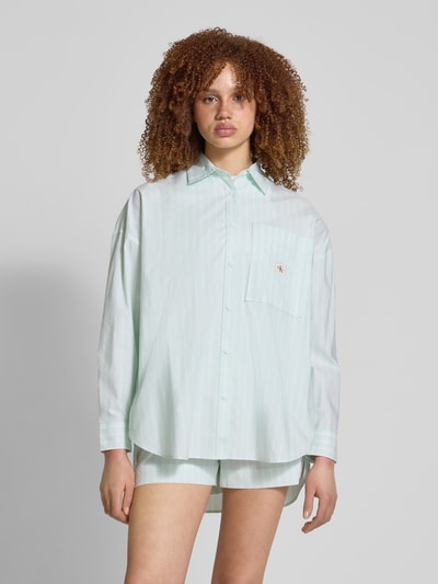 Calvin Klein Jeans Oversized blouse met labelpatch Mintgroen - 4