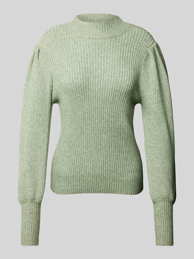 Only Gebreide pullover met opstaande kraag, model 'KATIA' Rietgroen gemêleerd - 1