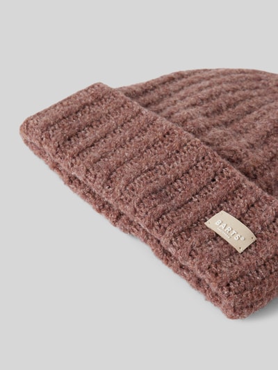 Barts Beanie met labelpatch, model 'Mella' Mauve - 2