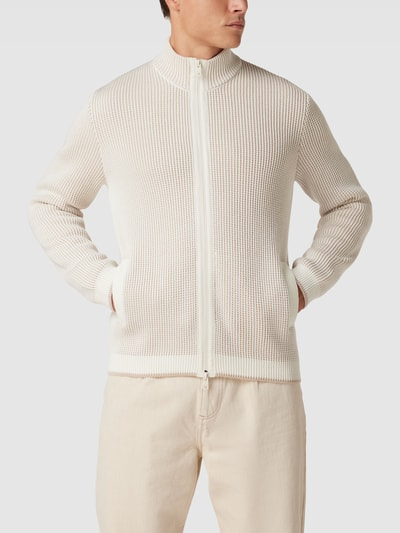 Cinque Strickjacke mit Zopfmuster Modell 'Fabio' Offwhite 4