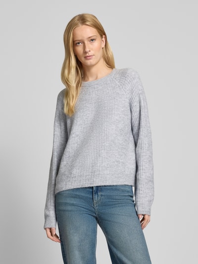 Pieces Relaxed Fit Pullover mit Rundhalsausschnitt Modell 'OLLA' Hellgrau Melange 4