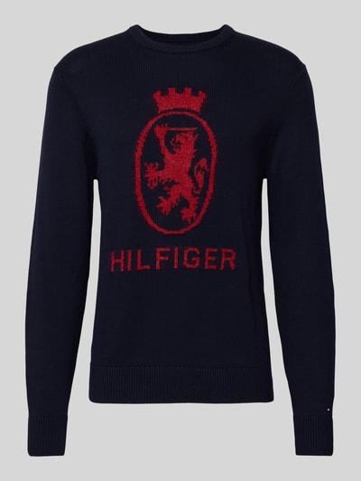 Tommy Hilfiger Regular Fit Strickpullover aus reiner Baumwolle Marine 2