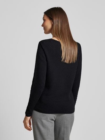 FREE/QUENT Gebreide pullover met structuurmotief, model 'Dodo' Zwart - 5