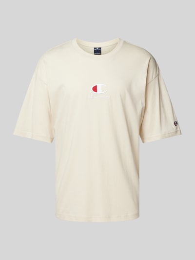 CHAMPION T-Shirt mit Logo-Stitching Sand 2