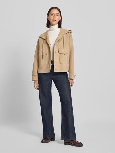 Weekend Max Mara Regular Fit Jacke mit Kapuze aus Woll-Mix Modell 'GARY' Camel 1