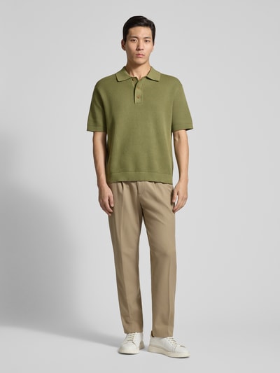 Selected Homme Relaxed Fit Poloshirt aus reiner Baumwolle Modell 'DANE' Oliv 1