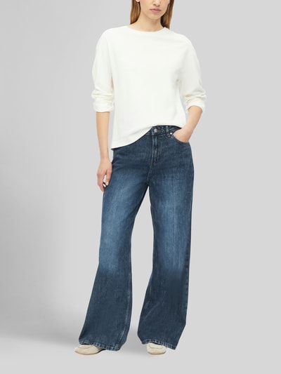 s.Oliver RED LABEL Wide leg jeans met bandplooien-detail: van katoenmix Lichtblauw - 1