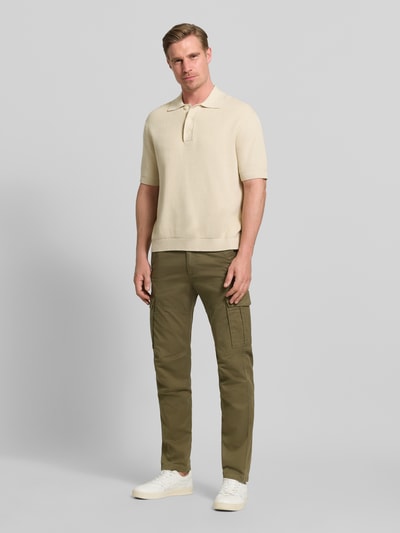 s.Oliver RED LABEL Spodnie cargo o kroju regular fit z mieszanki bawełny Ciemnozielony 1