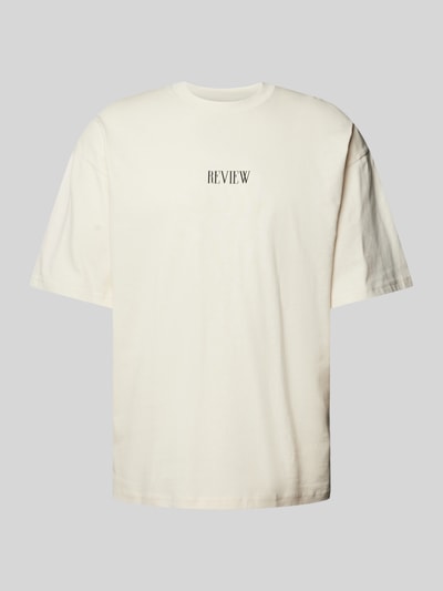 REVIEW T-Shirt mit Label-Print Ecru 2