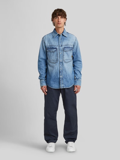 G-Star RAW Koszula jeansowa o kroju relaxed fit z czystej bawełny z zatrzaskami Jeansowy niebieski 1