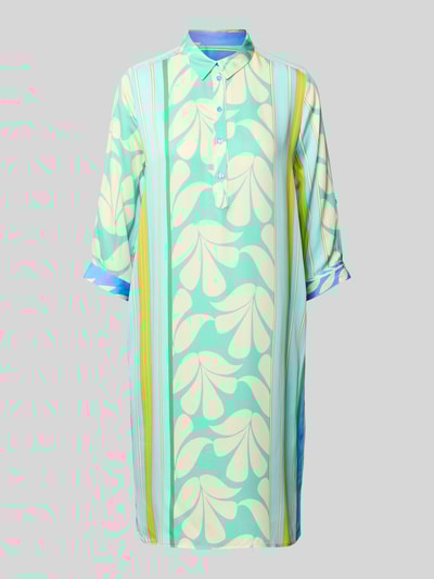 Milano Italy Hemdblusenkleid aus Viskose mit Knopfleiste Bleu 2