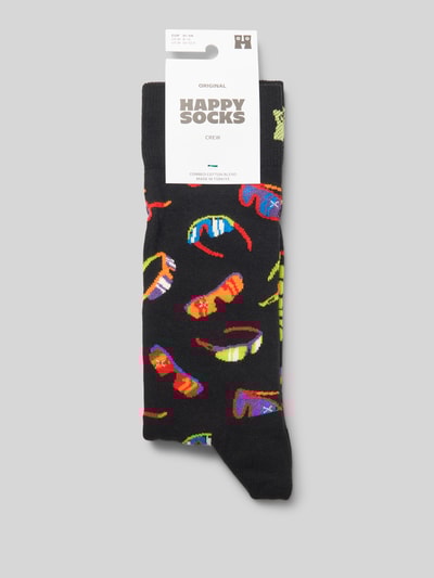 Happy Socks Socken mit Motiv-Stitching Modell 'GLASSES' Black 3