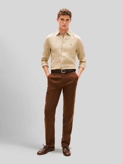 Tommy Hilfiger Regular Fit Freizeithemd aus reinem Leinen Beige 1