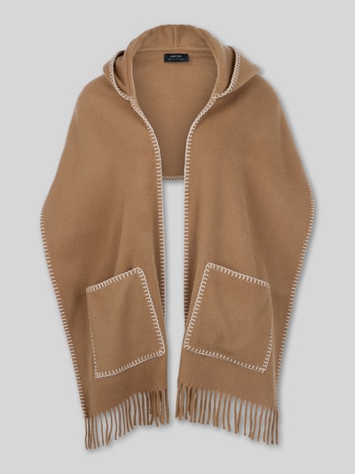 Marc Cain Schal aus Wolle mit Kapuze Camel 2