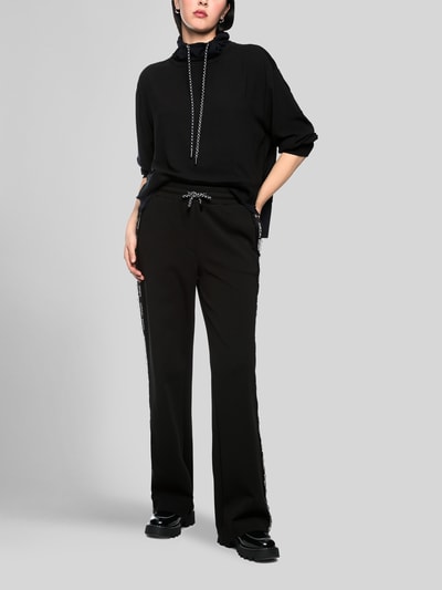 Marc Cain Langarmshirt mit gerafftem Stehkragen Black 1