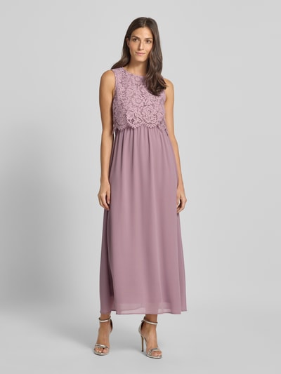 Vila Maxikleid mit Spitze und Cut Out im Rücken Mauve 4