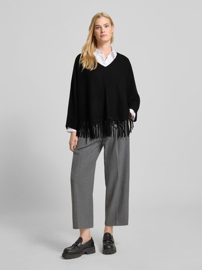 Herzensangelegenheit Poncho aus Woll-Kaschmir-Mix Black 1