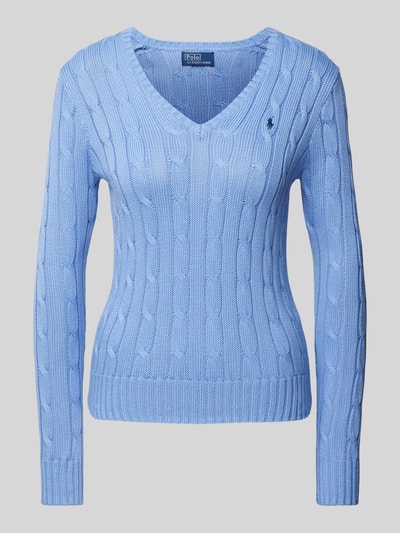 Polo Ralph Lauren Strickpullover mit Logo-Stitching Modell 'KIMBERLY' Blau 2