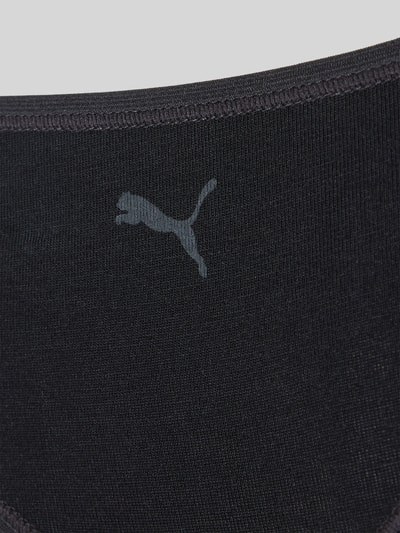 Produktfoto, schwarzer String aus Baumwoll-Mix mit Modal-Anteil im 3er-Pack von PUMA, glatte Oberfläche, dezentes Logo, Damen String von PUMA