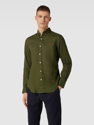 Polo Ralph Lauren Slim Fit Freizeithemd mit Button-Down-Kragen Oliv 4