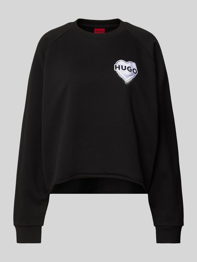 HUGO Sweatshirt aus reiner Baumwolle mit Raglanärmeln Modell 'Darace' Black 1