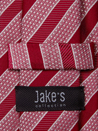 Jake*s Krawatte aus Seide mit Streifen-Dessin Pink 2