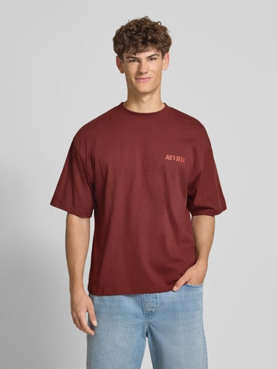 REVIEW T-Shirt mit überschnittenen Schultern Rostrot 4
