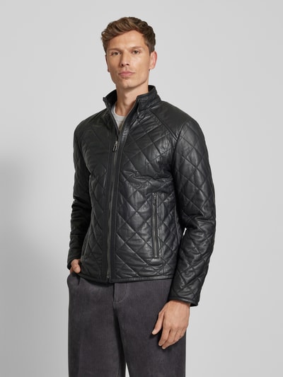 JOOP! Collection Lederjacke mit Stehkragen Modell 'Boys' Black 4