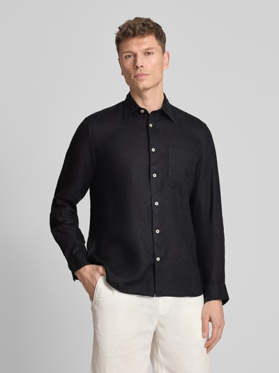 Marc O'Polo Regular Fit Freizeithemd aus reinem Leinen Black 4