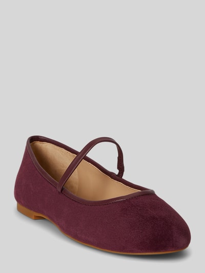 Lauren Ralph Lauren ballerina van echt rundleer model 'MARY JANE' Bordeaux - 1