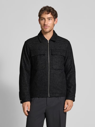 Jack & Jones Premium Overhemdjack met borstzakken, model 'RUSSEL' Antraciet gemêleerd - 4