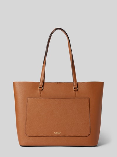 Lauren Ralph Lauren Tote Bag aus Rindsleder mit Label-Applikation Modell 'KARLY' Cognac 4