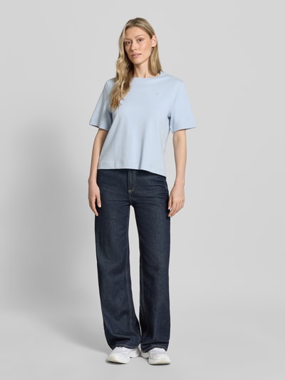 Oui T-Shirt mit Logo-Stitching Modell 'SVEHA' Hellblau 1