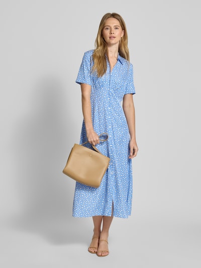 Tommy Hilfiger Tailliertes Midi-Hemdkleid mit Blumenprint Hellblau 1