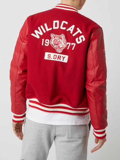 Superdry Collegejack met wattering  Rood - 5