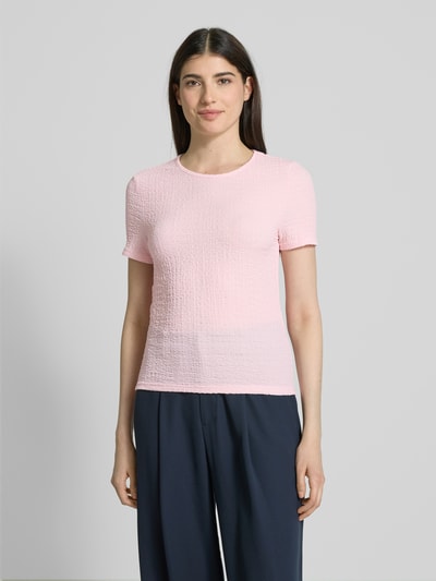 Vero Moda Regular Fit T-Shirt in Crinkle-Optik Modell 'ELENE' Rosa 4