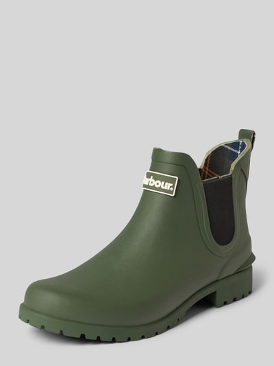 Barbour Boots mit Label-Patch Modell 'Wilton Chelsea Welly' Oliv 1