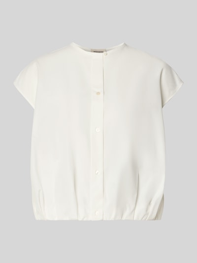 Produktfoto, Boxy Fit Kurzarmbluse aus reiner Baumwolle Modell 'GELATINA' von Weekend Max Mara, weiß, locker geschnitten, glatte Textur