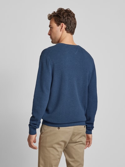 Tommy Hilfiger Strickpullover mit Logo-Stitching Jeansblau 5